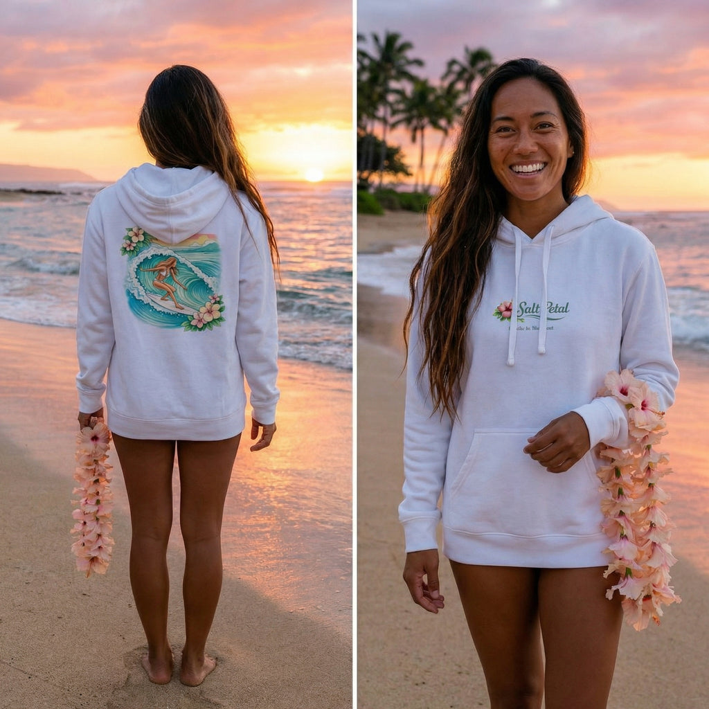 Vintage Inspired Surf  Cozy Hoodie for the Beach Summer Outfit Travel Paddle Boarding Surfing Camping Kayaking Beach Lovers Yoga Class